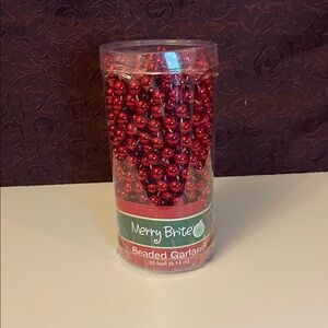 Merry Brite 30’ feet Red Beaded Garland